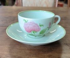 Tasse et sous tasse porcelaine Limoges Coquet Modèle Arbre Rose 