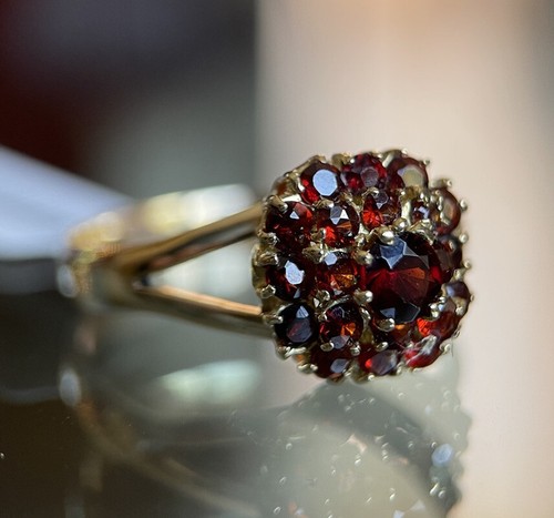 Bague vintage kt grenats - bague, or