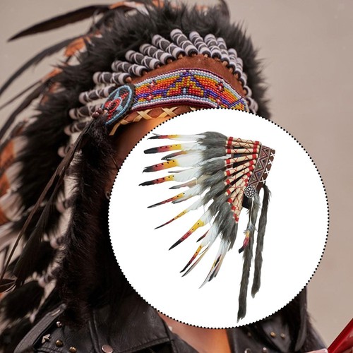 Coiffe indienne plumes - indienne,
