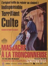 THE TEXAS CHAINSAW MASSACRE - HOOPER - RARE LARGE FRENCH REISSUE MOVIE POSTER