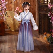 Fille Floral Broderie Brillant Maille Swing Robe Chinois Mignon Suit Épais Rétro