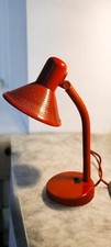 Lampe de chevet rouge vintage années 80 fonctionne abat jour métal perforé orien