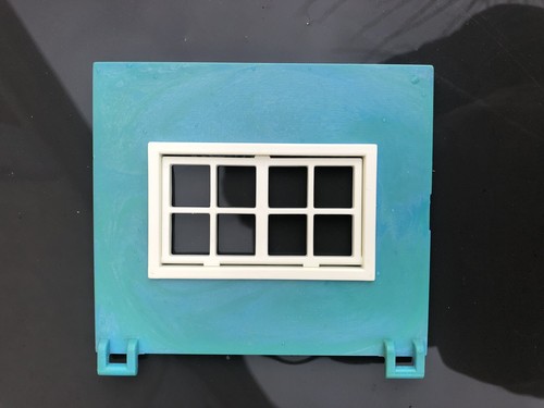 Porte arrière bleue - arrière, maison