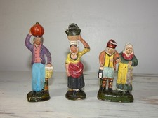 Rare Pierre Pagano lot ancien santons 7 cm  couple citrouille courge Marseille