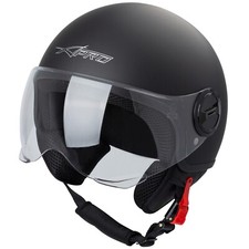 Casque Moto Scooter Demi Jet Visiere Ouvert Approuvé ECE 22-06 Noir Matt