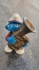 N°20488  FIGURINE SCHTROUMPF FANFARE GRAND TUBA  MUSICIEN