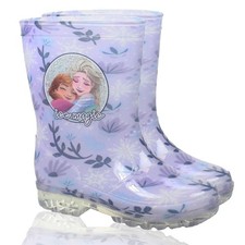 Enfants Filles Frozen PVC Bottes Pluie Anti-dérapant Neige Licence Officielle
