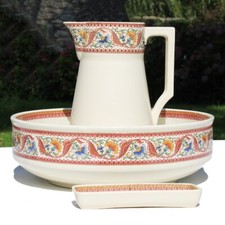 Ancien ensemble de toilette broc, cuvette ... U & C Sarreguemines Téhéran