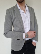 Veste Blazer Grise Chic Élégante Habillée Homme H&M Taille 46 Coupe Slim Fit