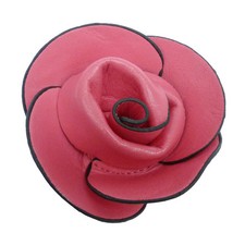 Broche Pince cheveux bibi Mariage soirée FLEUR Similicuir faux cuir ROSE FUSHIA