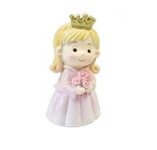 Figurine sujet baptême baby shower en résine- Bébé fille petite princesse