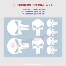 Kit 8 autocollant PUNISHER pour 4x4 Pick-Up et OFF-ROAD tailles variables | 3271