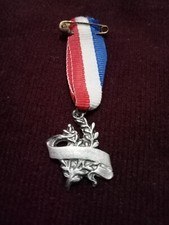 Médaille ancienne coloniale militaire France Algérie ruban tricolore laurier