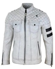 Veste en cuir d'agneau pour homme 100 % véritable blouson en cuir de moto...