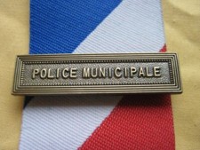 Agrafe POLICE MUNICIPALE  en Bronze  Médaille de la Sécurité Intérieure 