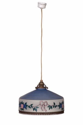 Lustre suspension verre - verre, bleu