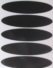 5 autocollant sticker casque moto  bande ovale noir refflechissant 