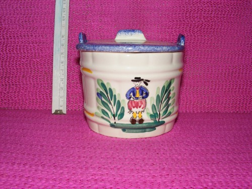Beurrier décor pornic faience - beurrier,