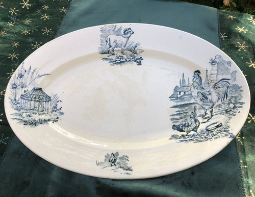 Grand plat ovale terre fer - ovale, de