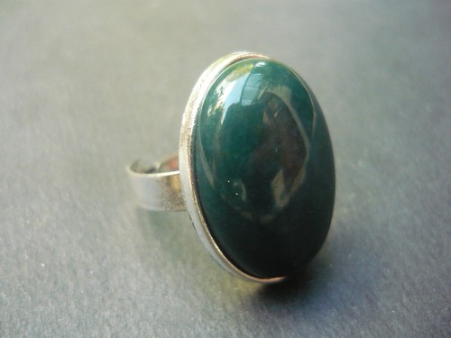 Bague agate mousse pierre - bague, en