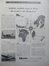 1/1949 PUB SHORTS SAS SANDRINGHAM BOAC SOLENT BWIA SOLENT TEAL FLYING BOAT AD