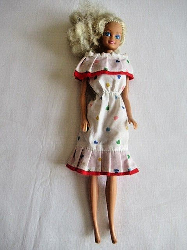 Barbie robe blanche imprime - robe,