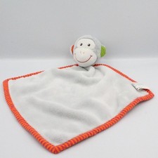 Doudou plat singe gris orange