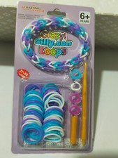 crazyl silly-com loops pour bracelet elastique bleu blanc violet