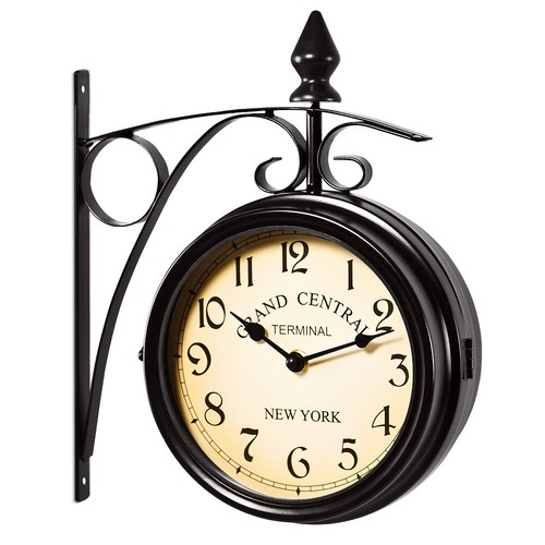 Horloge gare noire double - horloge,
