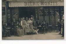CARTE PHOTO A LOCALISER : paris(?) biere moritz - tres bon etat