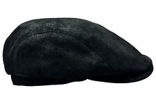 Fiebig Cuir Flatcap Bonnet Casquette Bêret Kilian Noir Neuf