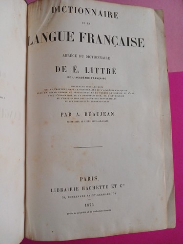 Dictionnaire langue - de, la