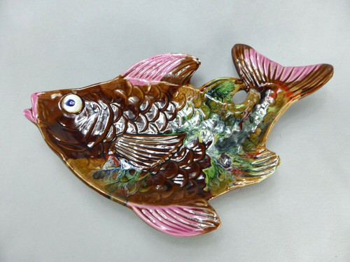 Grand plat poisson multicolore - grand,