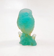 Sculpture Figurine Animalière Chouette Hibou Pâte De Verre Signé DAUM France