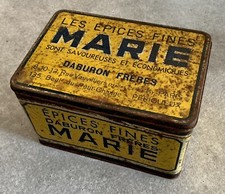 Ancienne boite à épices fer, Epices Fines MARIE  Daburon Frères Paris Périgueux
