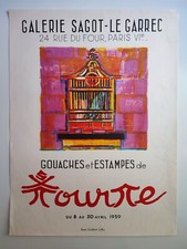 Suzanne Tourte Affiche Exposition 1959 Galerie Sagot- Le Garrec Exhibition 