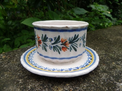 Ancien beurrier faïence de - en,