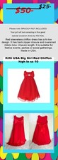 KiKi USA Big Girl Red Chiffon