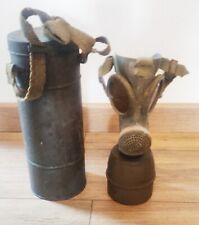 Vintage. Masque à Gaz 1938 Seconde Guerre France avec Étui Métal. Très bon État 