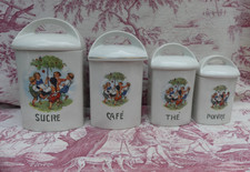 Série de 4 Pots à épices ronde d'Enfants Jeux d'Enfants faience une étoile sous