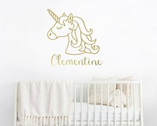 Unicorn Wall Decal, Custom Name Decal, Name Sticker, Nursery Decal, Kids ga29