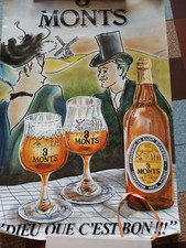ancienne affiche biere 3 monts