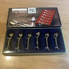 Six Portes Couteaux Chien Dans Leur Boîte D’origine Vintage Ref Gbr2s 