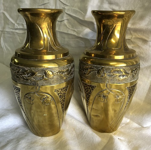 Ancienne paire vases cuivre - ancienne,