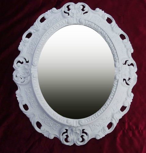 Miroir mural blanc ovale x - blanc,