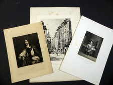 Lot 3 gravures MOLIÈRE Maison PORTRAIT Malade imaginaire - Horace Vernet 19e s.