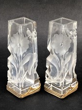 RARE sublime PAIRE DE VASES en CRISTAL BACCARAT ? et BRONZE époque ART NOUVEAU