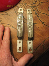 2 Ancienne s Poignée s de porte Meuble Vitrine Bureau Art Nouveau Déco Fleurie