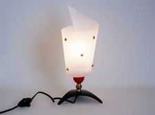 Lampe de table noire FRANÇAISE vintage design Pierre Guariche lampe de chevet plastique rouge