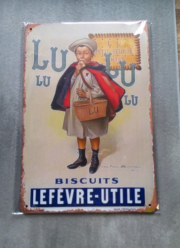 Plaque métal vintage biscuits - plaque,
